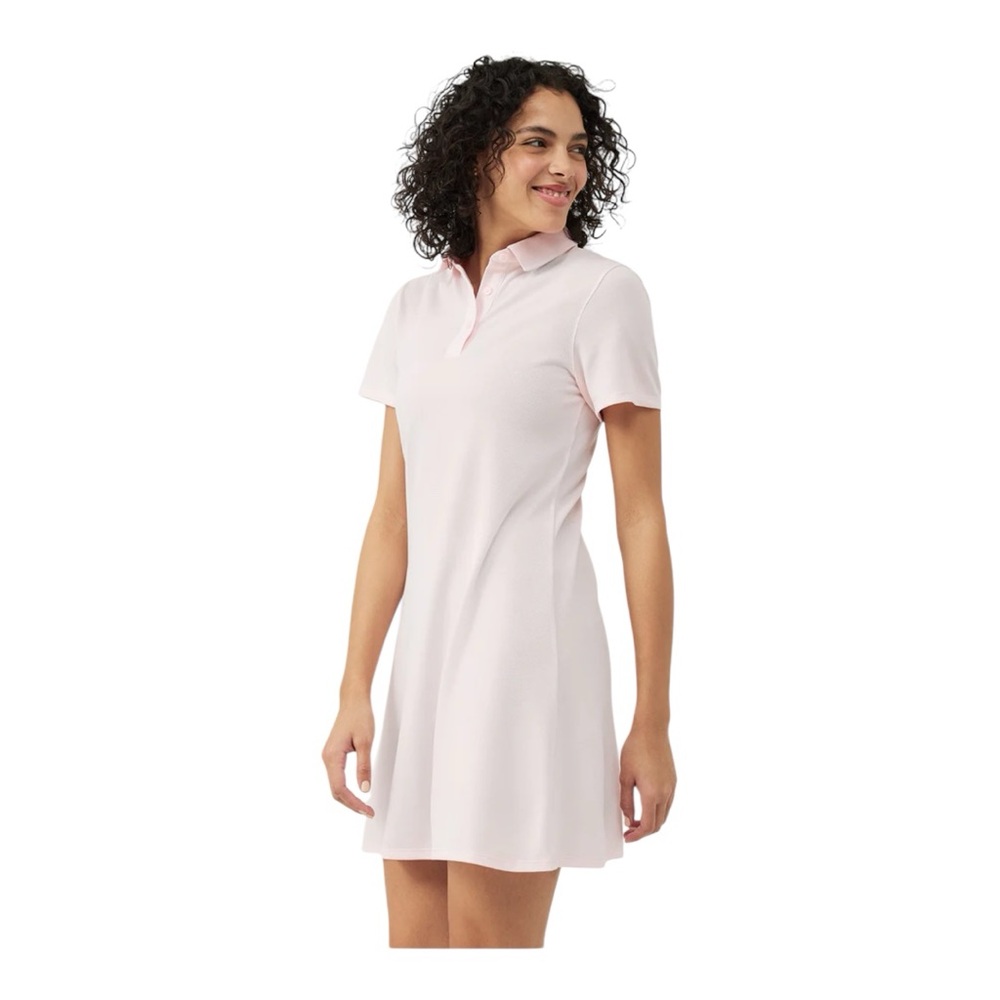 OUTDOOR VOICES Birdie Polo Lightweight Midi Shirt Dress SMALL Light Pink NWOT